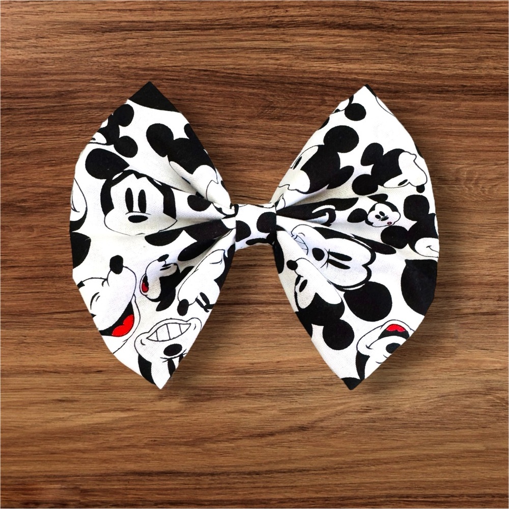 Mickey Mouse Black and White Hair Bow